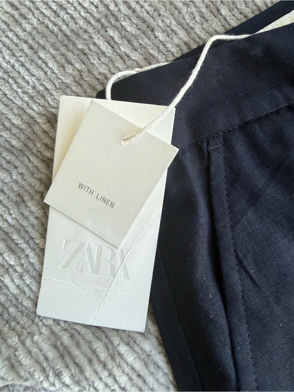 Zara Women’s Linen Safari Pants Navy Blues Size L